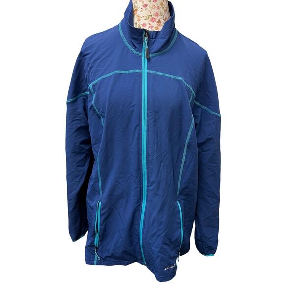 🧢 Eddie Bauer 2XL Blue Activewear Jacket – Full Zip Lightweight Layer - Picture 1 of 5